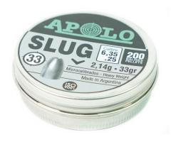 Пули полнотелые Apolo Slug 6,35 мм 2,14г 200 штук