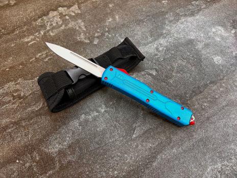 Фронтальный складной нож Microtech Humster H-1 Голубой, Микротек Хамстер