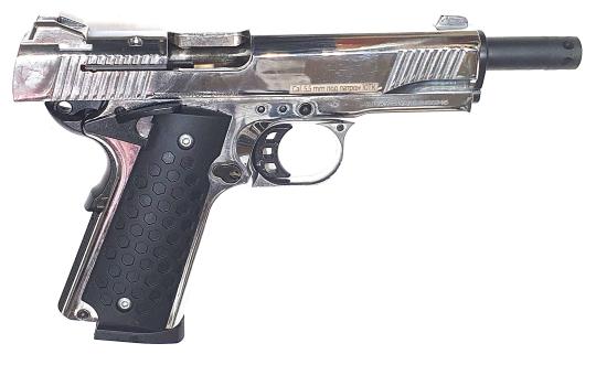 Сигнальный пистолет Kurs Colt K1911, хром